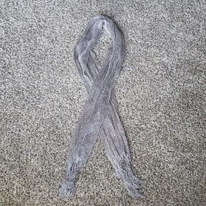 Silver Infinity Scarf with Sheen and Lightweight Design